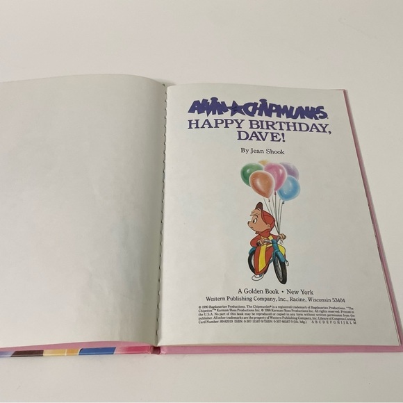 Vintage 90s Alvin and the Chipmunks Happy Birthday Dave Book - Picture 13 of 14